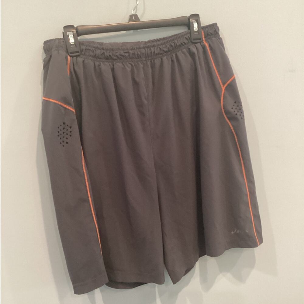 ASICS Mens Athletic‎ Shorts Size L Grey Running Gym Workout Activewear Crossfit